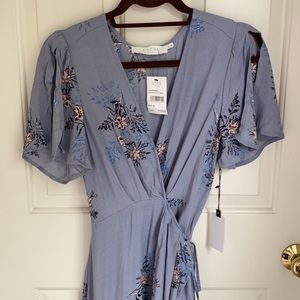 NWT Astr Periwinkle Floral Hi-Lo Wrap Dress